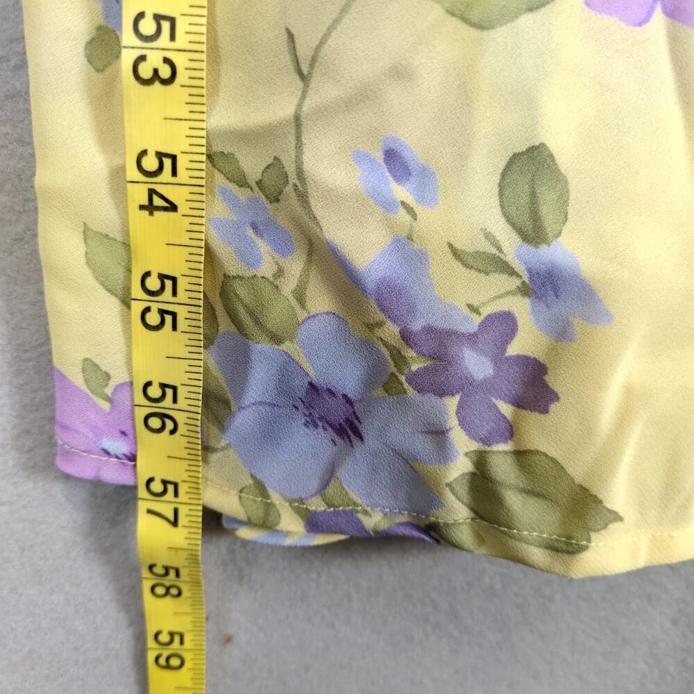 Vtg 90s Y2K California Concepts Yellow Floral Sleeveless Maxi Dress Sz 11 Spring - Picture 7 of 10
